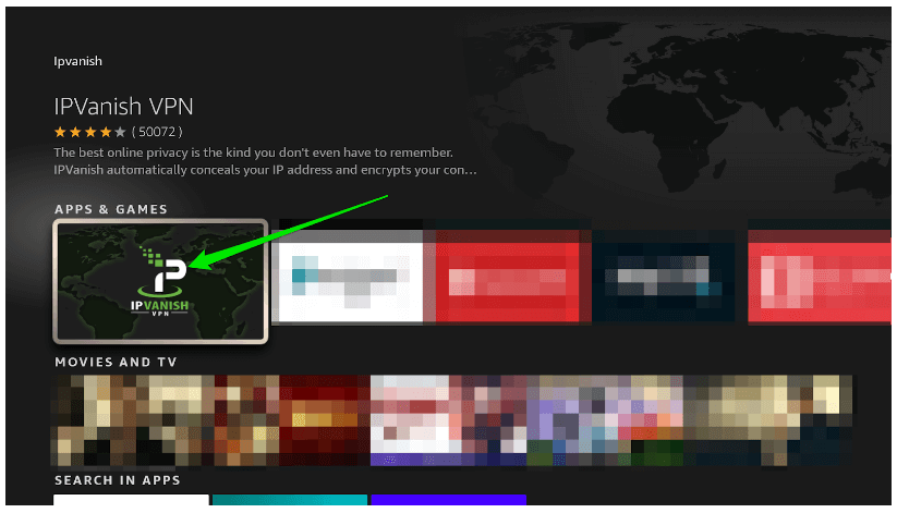 Choose the IPVanish App