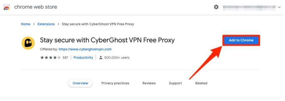 find and choose the CyberGhost VPN Proxy