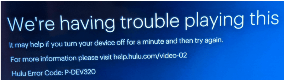 Hulu Error Code