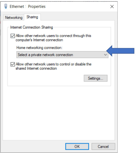 Select Home networking connection