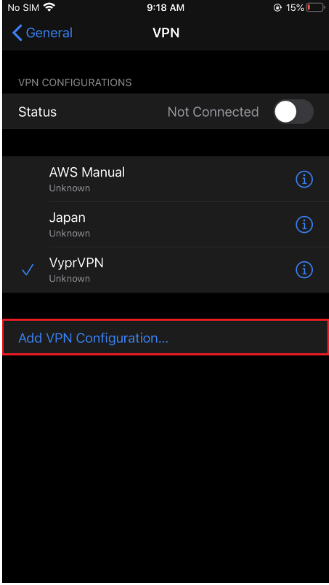 Select Network of iOS