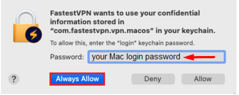 input your Mac password