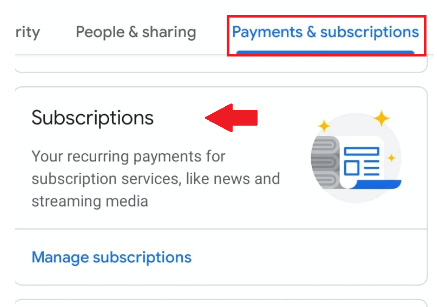 tap on Subscriptions