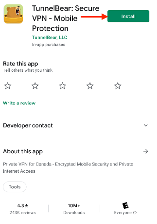 Download TunnelBear VPN App