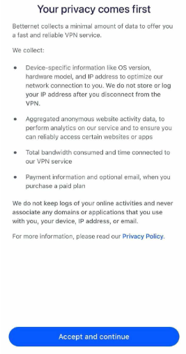 Privacy Policy For Betternet