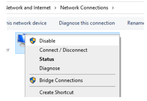 Select the network adapter