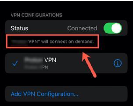 VPN will connect on demand