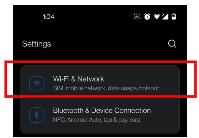 select Wi-Fi & Network