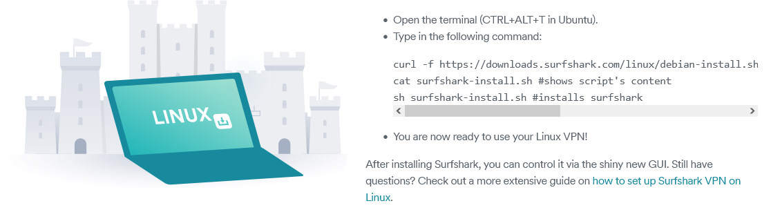 Install SufShark on Linux