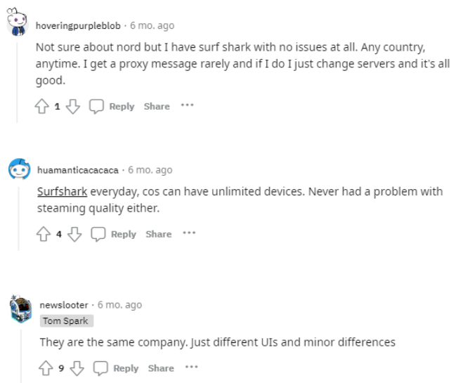 NordVPN vs Surfshark Reddit