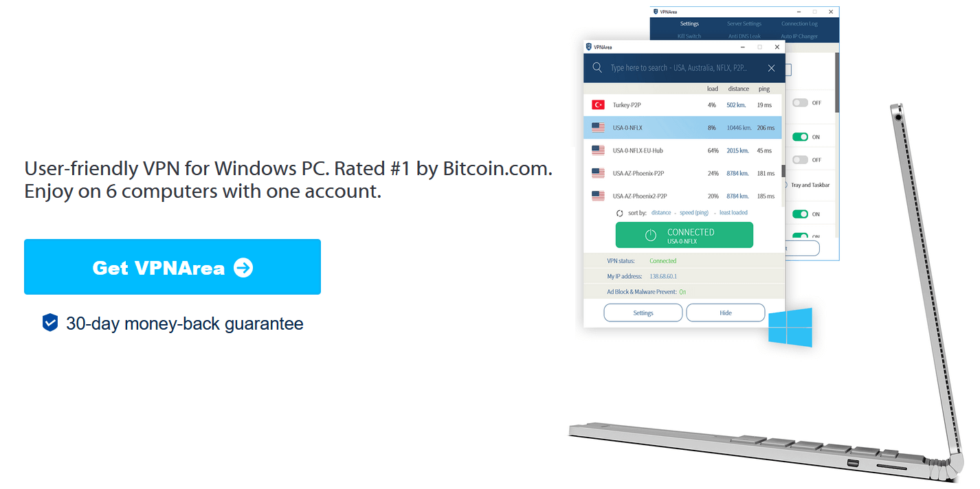 VPNArea For Windows
