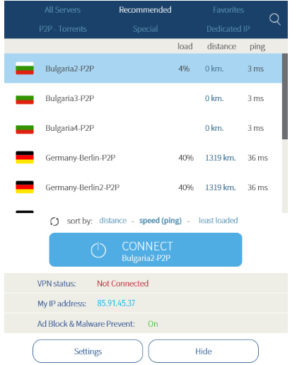 select your preferred VPN for windows