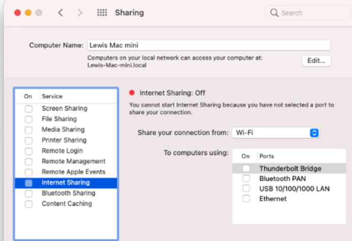 Access System Preferences