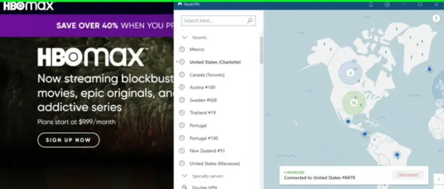 HBO Max with NordVPN